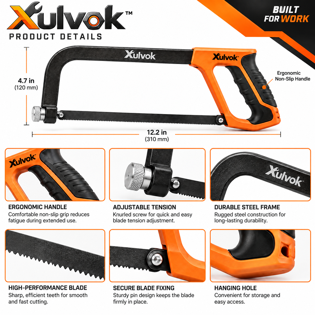 Xulvok™ Hand Hacksaw with Tension Adjustment — design details