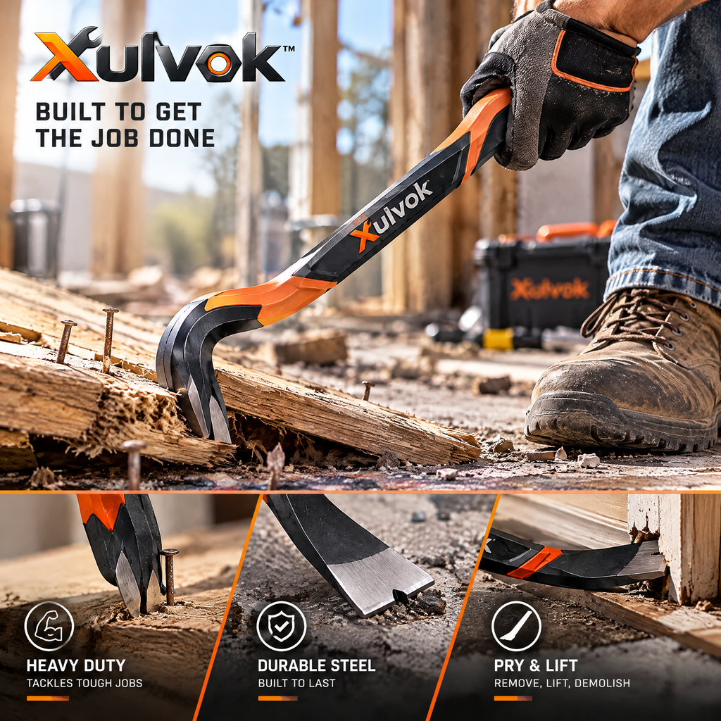 Xulvok™ Dual-End Pry Bar with Curved Claw — use example