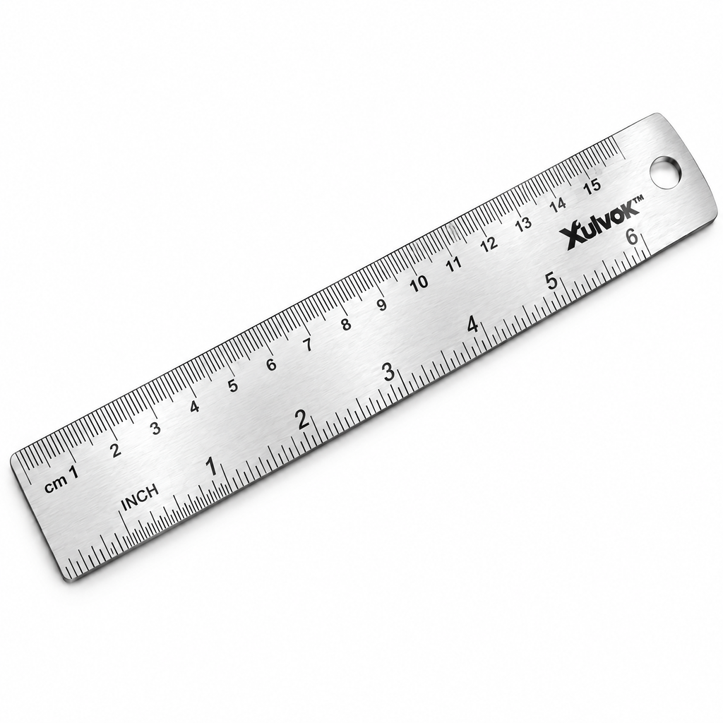 Xulvok™ Metal Straightedge Ruler — close-up view