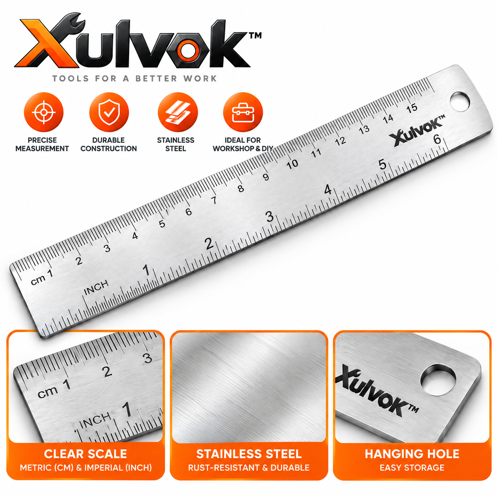 Xulvok™ Metal Straightedge Ruler — design details