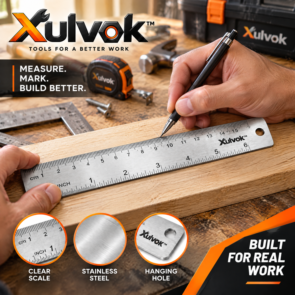 Xulvok™ Metal Straightedge Ruler — use example